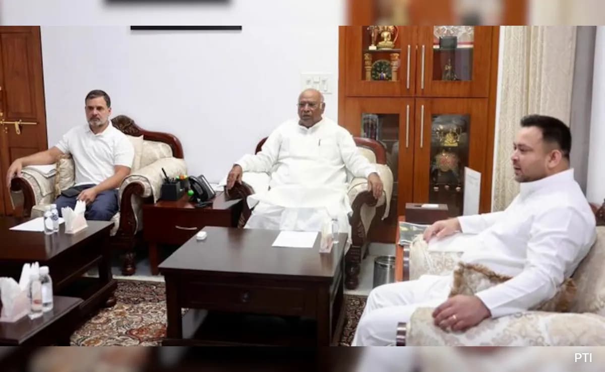 Tejashwi Yadav Meets Mallikarjun Kharge, Rahul Gandhi To Discuss Bihar Polls