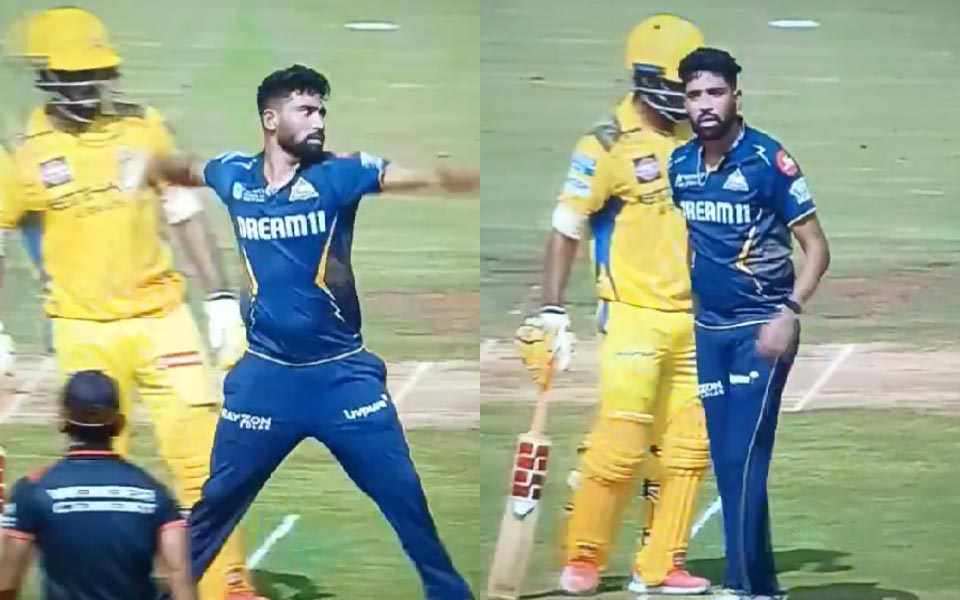Mohammed Siraj expresses frustration after Sai Kishore’s fumble leads to overthrows